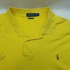 Polo Ralph Lauren Men's Polo Shirt 2XLT Yellow Pony Logo Short Sleeve Cotton